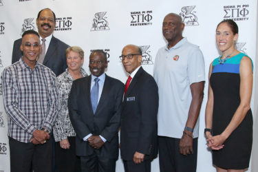 Sire Archon Vincent Jackson and Immediate Past Sire Archon Brooks Fitch at 2017 Education & Leadership Luncheon